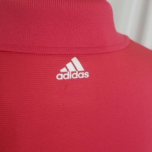 Adidas L golf top short sleeve polo button collared embroidered logo Climalite - Picture 7 of 11